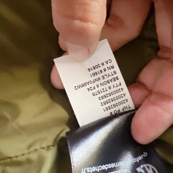 The North Face Baby 600 Down Fleece Hooded Jacket Olive 6-12 Months Bear Ears - Picture 10 of 10